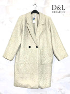 Lång kokt ullkappa med fickor, storlekar 38 till 48 i Stor Storlek