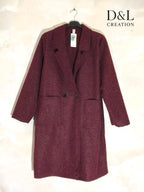 Lång kokt ullkappa med fickor, storlekar 38 till 48 i Stor Storlek