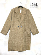 Long boiled wool coat with pockets