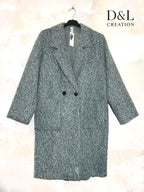 Long boiled wool coat with pockets