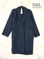 Long boiled wool coat with pockets