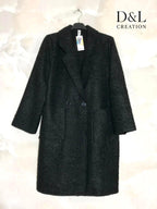 Long boiled wool coat with pockets