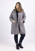 Blouclé zipped coat with a hood i Stor Storlek
