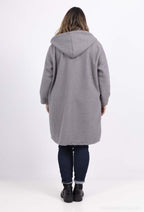 Blouclé Zipped Coat with Hood i Stor Storlek