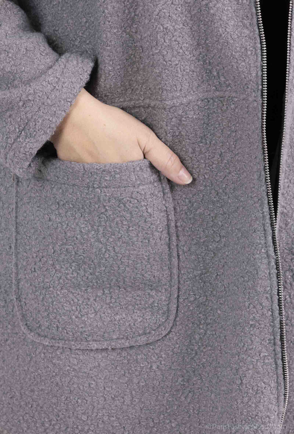 Blouclé Zipped Coat with Hood i Stor Storlek