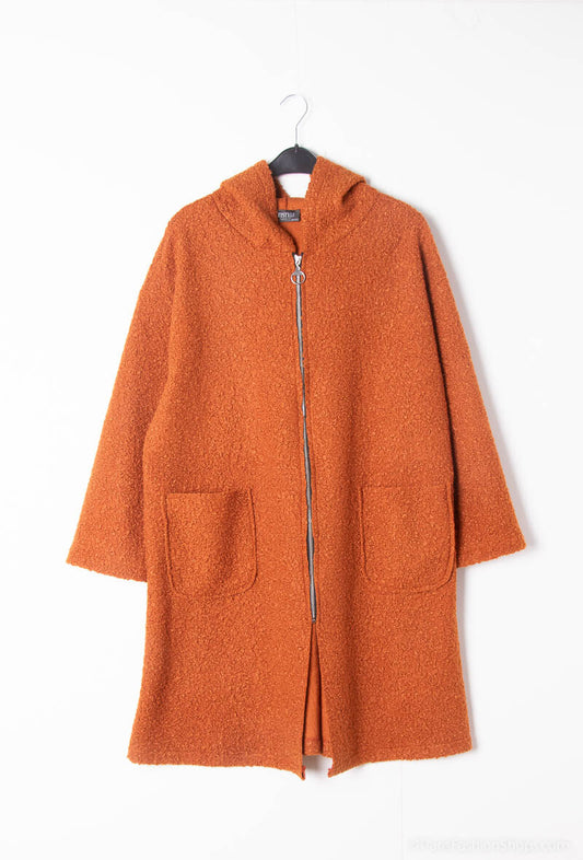 Plus Size Zip-Up Coat with Two Pockets