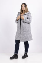 Plus Size Zippered Coat with Two Pockets
