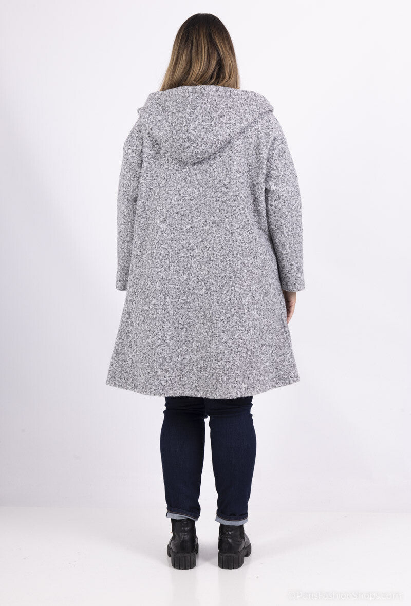 Plus Size Zippered Coat with Two Pockets