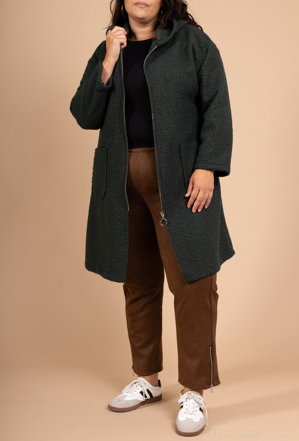 Zippered coats with two pockets i Stor Storlek