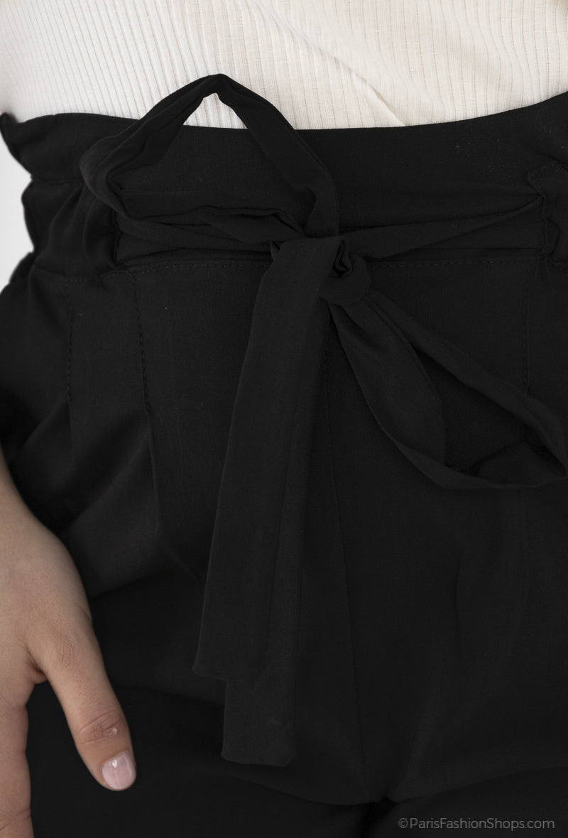 Plus Size Knutknutna Capribyxor med Bälte