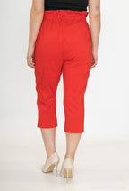 Plus Size Belted Bow Cropped Pants