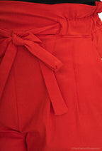 Plus Size Belted Bow Cropped Pants