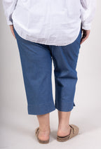Plus Size Trekvarts Stretch Denimbyxor med Sidofickor