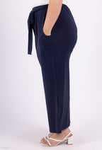 Flowy Wide-Leg Capri med Bälte i Plus Storlekar