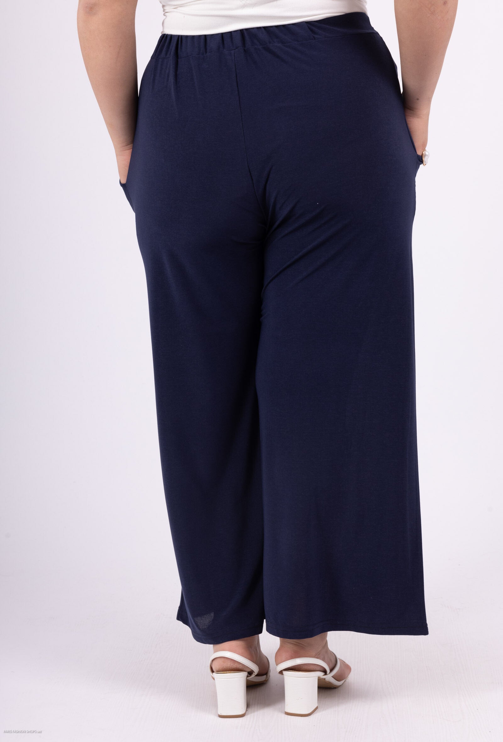 Flowy Wide-Leg Capri med Bälte i Plus Storlekar