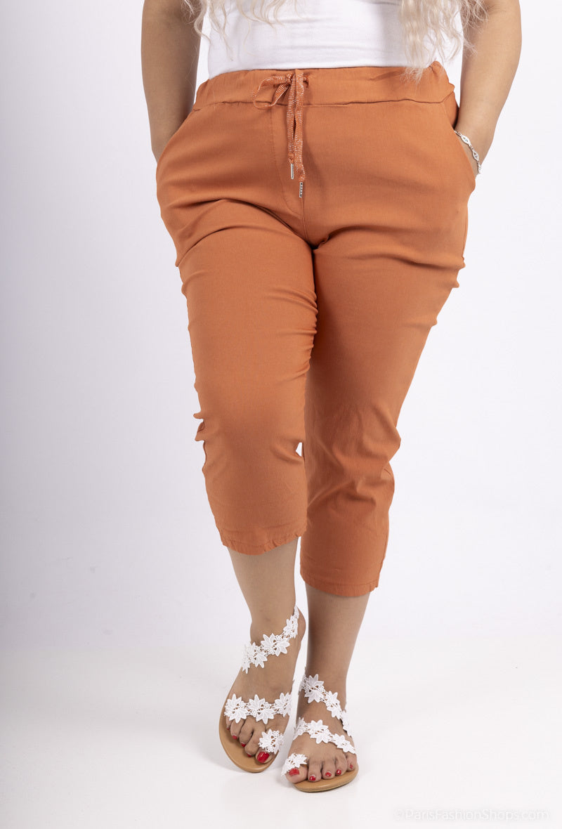 Plus Size Cropped Byxor