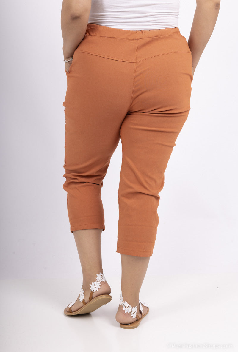 Plus Size Cropped Byxor