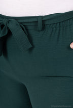 Plus Size Capri Byxor med Bälte