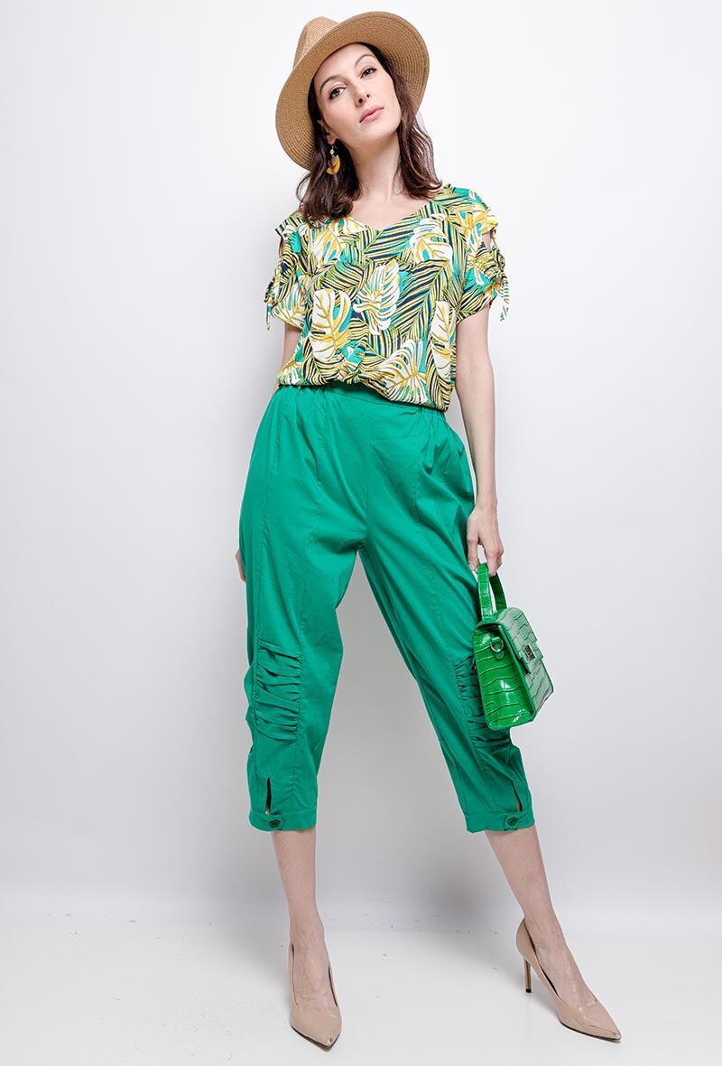 Plus Size Cropped Byxor