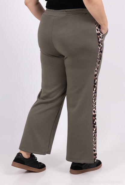 Plus Size Elastiska Midjeband Vida Byxor i Mixad Viskos Jersey