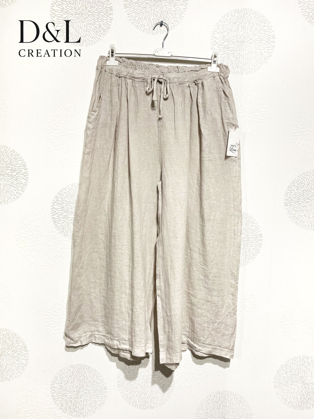 Plus Size Pants 7/8 wide legs united in t40 t50 linen t40