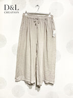 Plus Size Pants 7/8 wide legs united in t40 t50 linen t40