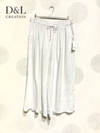 Plus Size Pants 7/8 wide legs united in t40 t50 linen t40
