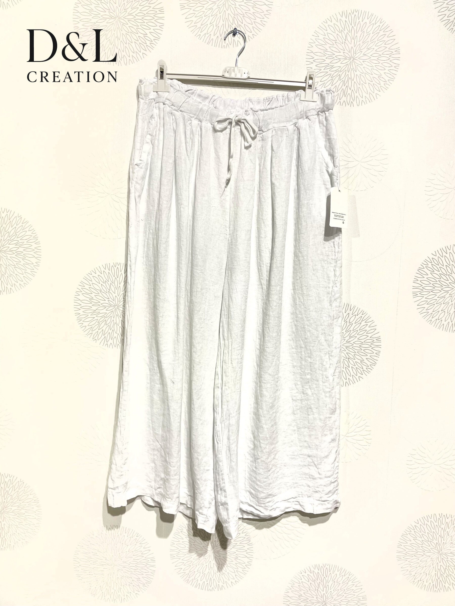 Plus Size Pants 7/8 wide legs united in t40 t50 linen t40