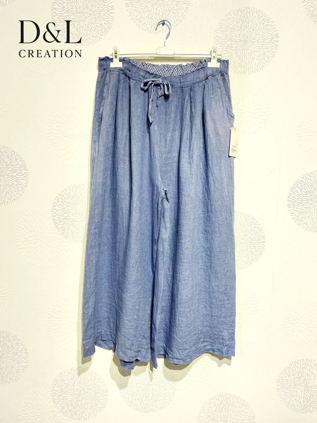 Plus Size Pants 7/8 wide legs united in t40 t50 linen t40