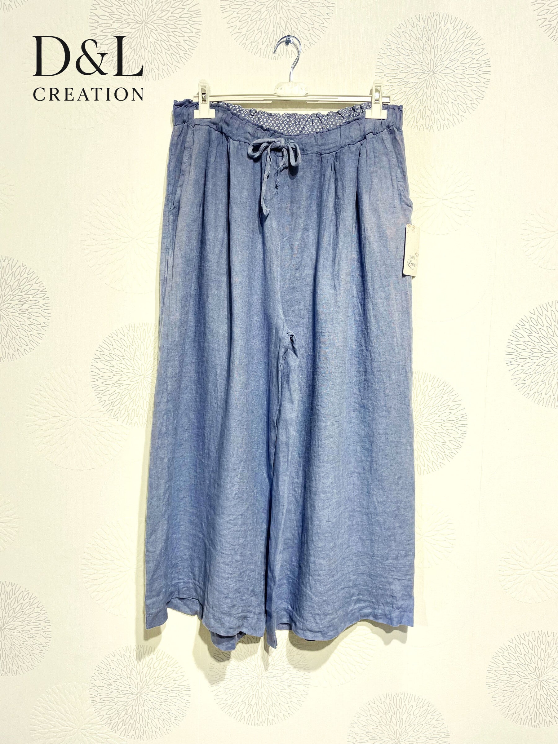 Plus Size Pants 7/8 wide legs united in t40 t50 linen t40