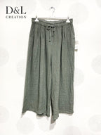 Plus Size Pants 7/8 wide legs united in t40 t50 linen t40