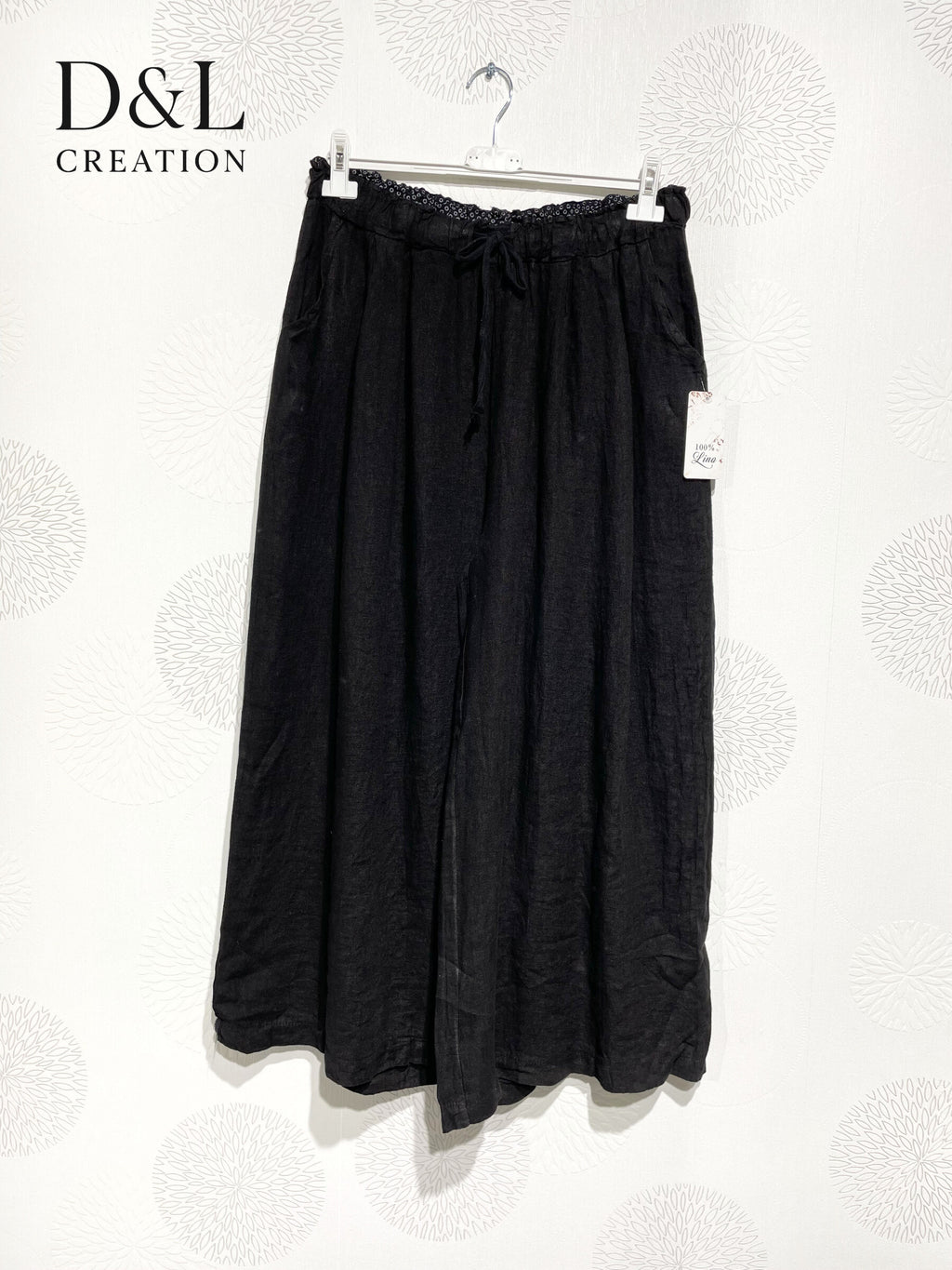 Plus Size Pants 7/8 wide legs united in t40 t50 linen t40