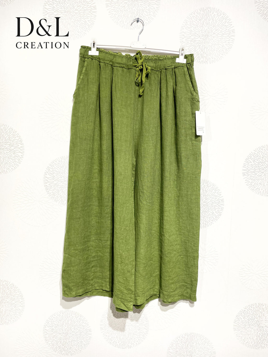 Plus Size Pants 7/8 wide legs united in t40 t50 linen t40