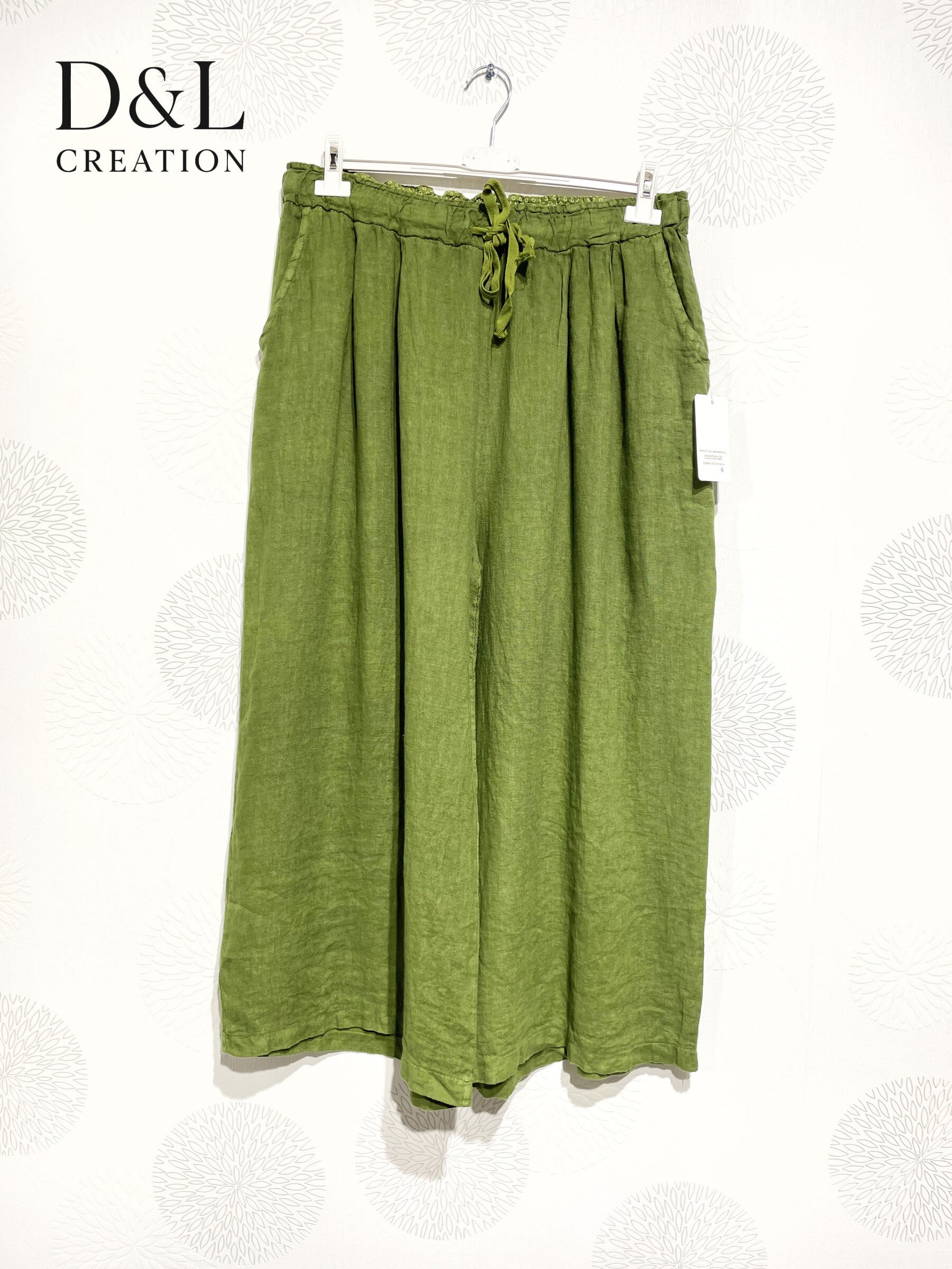 Plus Size Pants 7/8 wide legs united in t40 t50 linen t40