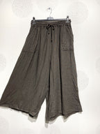 Plus Size 7/8 Byxor i Linne med T38 till T50 Fickor