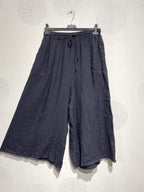 Plus Size 7/8 pants in linen with T38 to T50 pockets