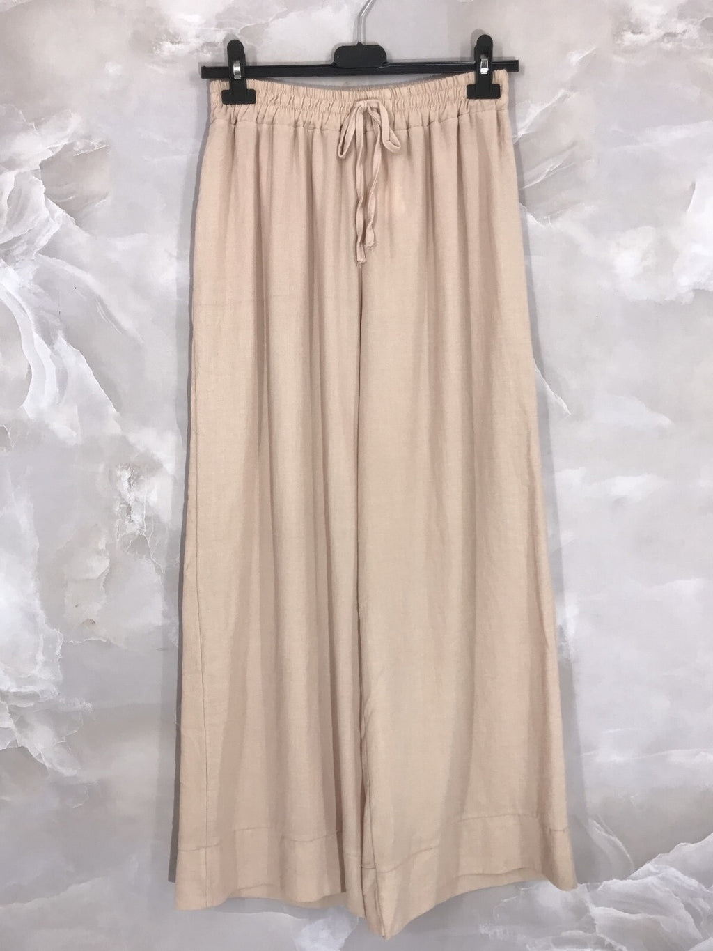 Plus Size 70% linen pants with tightening cord T36 to T46