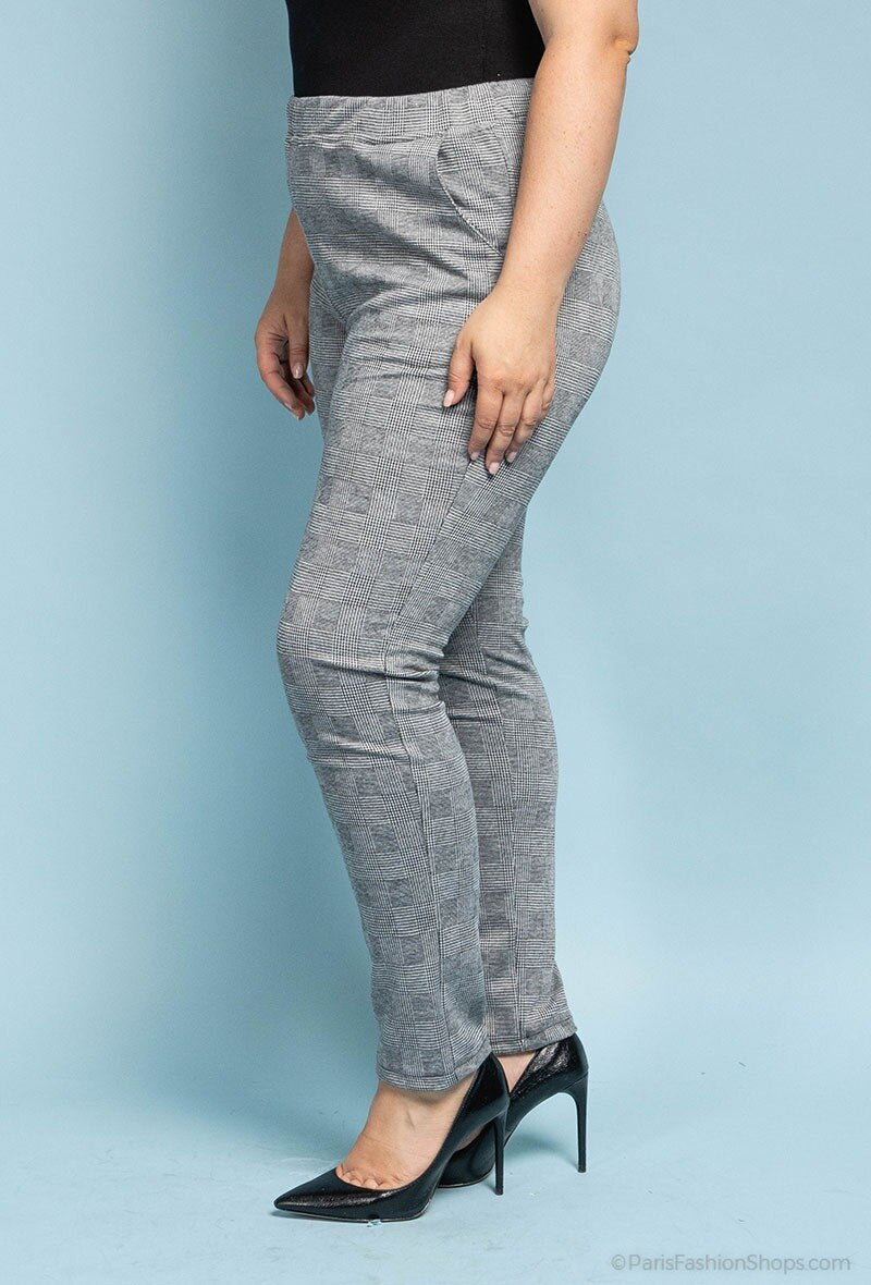 Plus Size Rutig Byxor