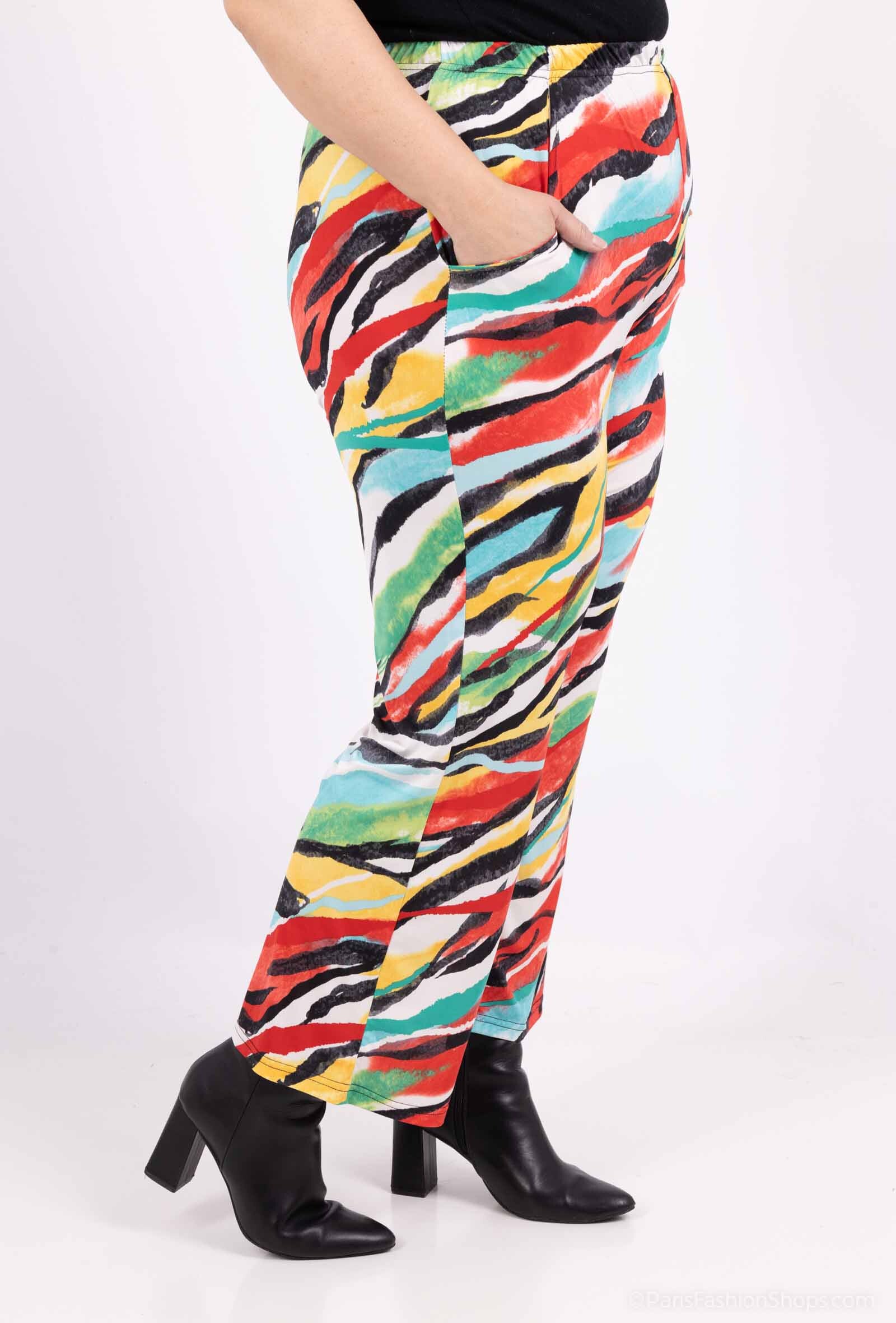 Plus Size Flowy Print Pants för Alla Säsonger