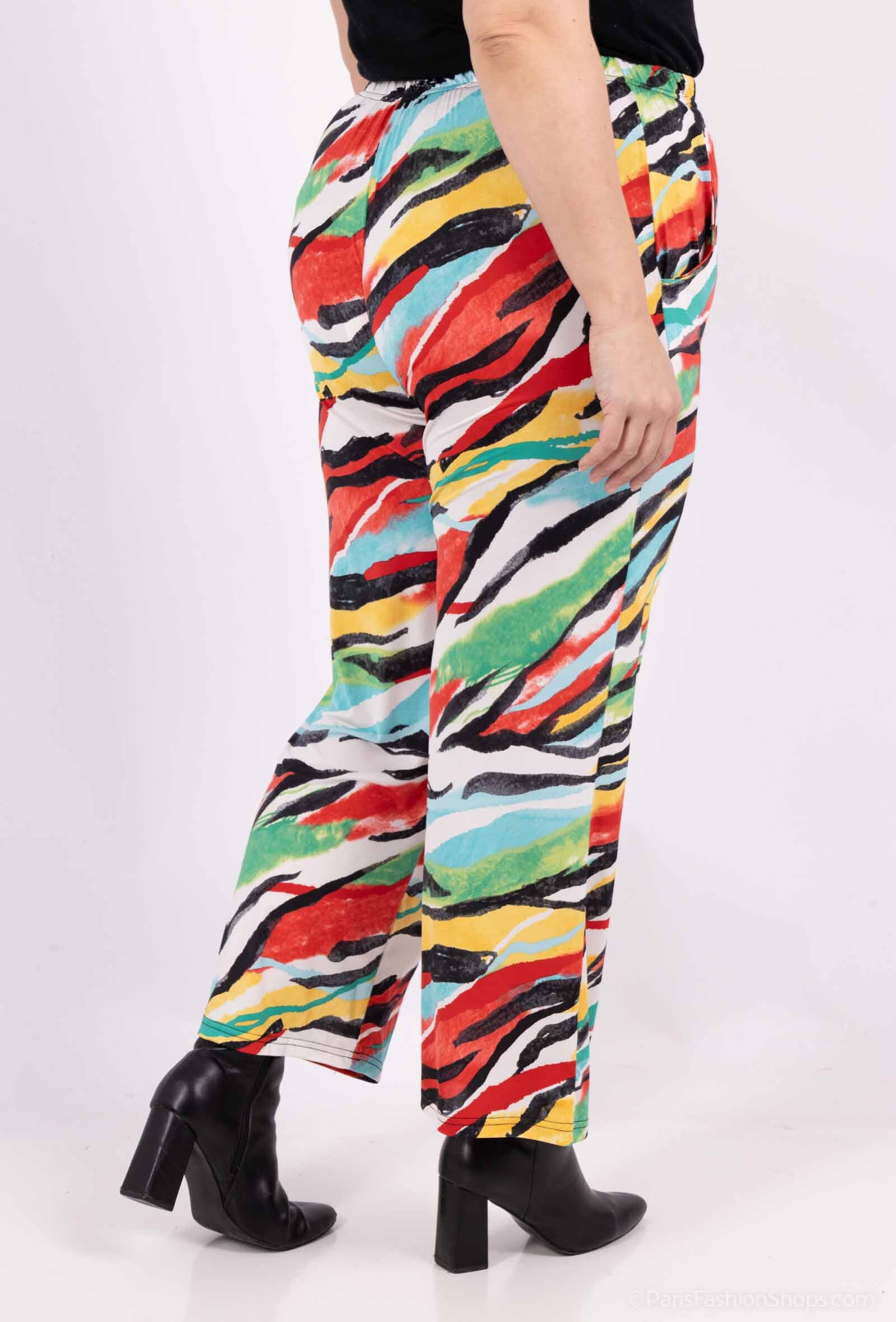 Plus Size Flowy Print Pants för Alla Säsonger