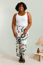 Stora tryckbyxor med fickor i Stor Storlek