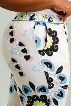 Stora tryckbyxor med fickor i Stor Storlek