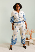 Large print pants with pockets i Stor Storlek