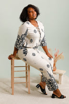 Large print pants with pockets i Stor Storlek