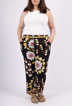 Plus Size Stora Tryckbyxor med Fickor