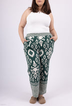 Plus Size Stora Tryckbyxor med Fickor