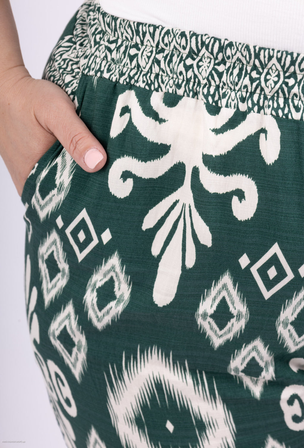 Plus Size Stora Tryckbyxor med Fickor