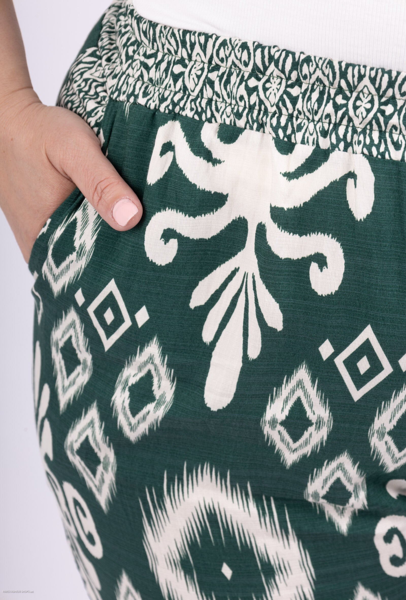 Plus Size Stora Tryckbyxor med Fickor