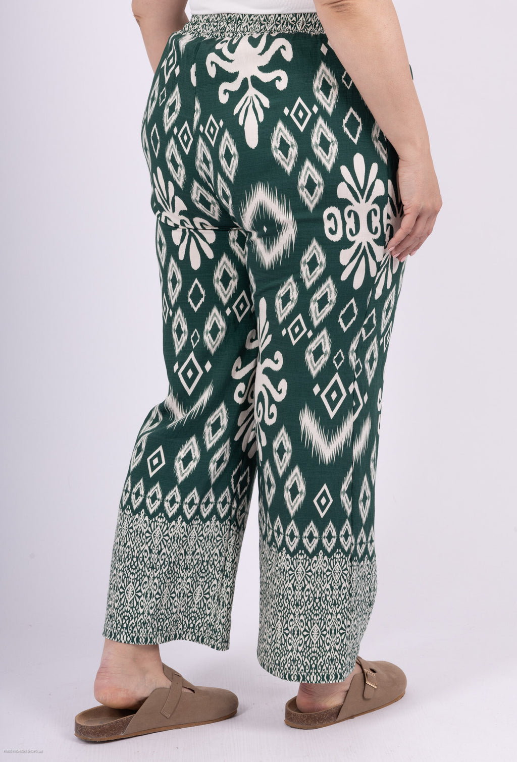 Plus Size Stora Tryckbyxor med Fickor