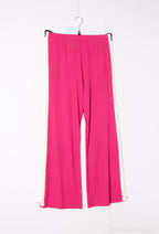 Plus Size Two -color elastic size pants on the side and split hem